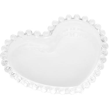 Imagem de Conjunto 4 Pratos de Cristal Coração 13cm, Transparente, Design Moderno, Resistente, Compatível com Micro-ondas e Lava-louças, para Sopas e Refeições