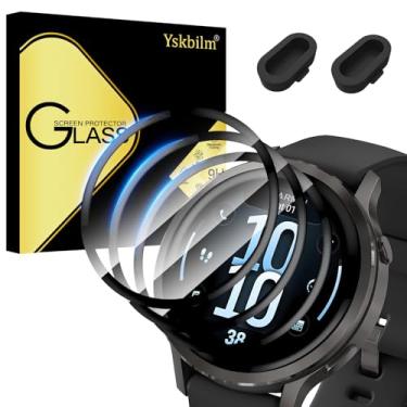 Imagem de (Pacote com 3+2) para Garmin Venu 4 41 mm protetor de tela + plugues de silicone antipoeira, [anti-riscos] Película macia de cobertura de tela completa 3D, protetor de tela transparente HD