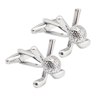 Imagem de Bola de golfe de alta qualidade Cufflinks para homens em metal polido 
