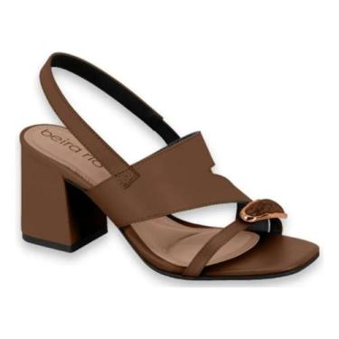 Imagem de Sandália Feminina Beira Rio Salto Palmilha Conforto 8436243, 38, Conha