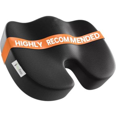 Imagem de Almofada de assento de espuma viscoelástica de gel refrescante – Almofada ortopédica antiderrapante para cadeiras de escritório, assentos de carro e uso doméstico | Alívio ergonômico da dor para