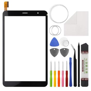 Imagem de Vvsialeek Nova substituição de digitalizador de tela sensível ao toque para NUU TAB 8 T0801L T0802L com kit de ferramentas de reparo especializadas (com função de toque) (sem tela LCD) - com adesivo