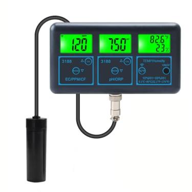 Imagem de Tuya WiFi 7 em 1-Wasserqualitätstester, digital Multiparameter-Wasseranzeige, PH/ORP/EC/PPM/CF/Feuchtigkeit/Temperatur-Überwachungsmessgerät für Trinkwasser, Aquarium, Aquakultur, Schwimmbad