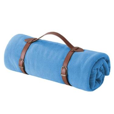 Imagem de Cobertor de lã com peso e mantas para mulheres, homens, adultos, longo, solteiro para sofá, quente, macio, confortável para outono e inverno, portátil, lavável na máquina (azul, 100 x 150 cm)