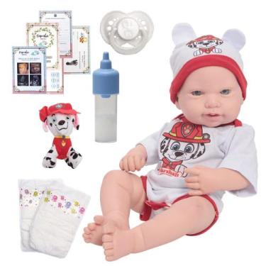 Imagem de Boneco Reborn Bebê Menino Corpo De Silicone Com Acessórios - Cegonha R