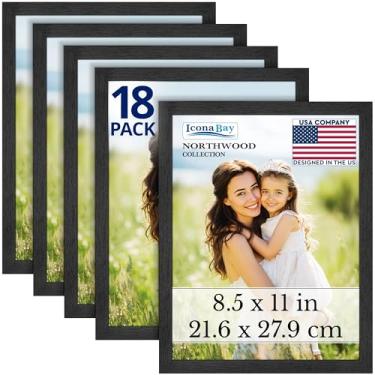 Imagem de Icona Bay - Molduras para diploma/certificado de 21 x 27 cm - bálsamo preto, pacote com 18 - Molduras modernas de madeira para documentos, graus, prêmios, fotos - Montagem em mesa/parede - Coleção