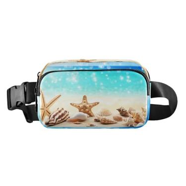 Imagem de CEBUGI Mini pochetes de caminhada para homens e mulheres, conchas do mar, modernas, resistentes à água, com cinto ajustável para treino, viagem, corrida