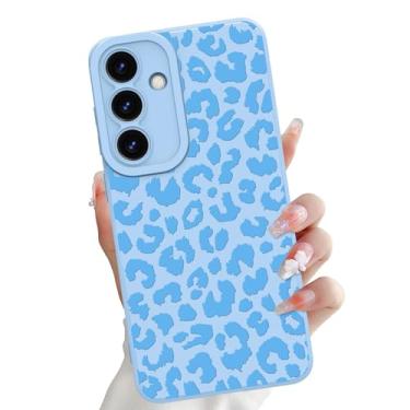 Imagem de OOK Capa compatível com Samsung Galaxy S25 Plus, estampa fofa de guepardo de leopardo azul de silicone, proteção de câmera TPU macia e fina à prova de choque para mulheres e meninas - leopardo azul