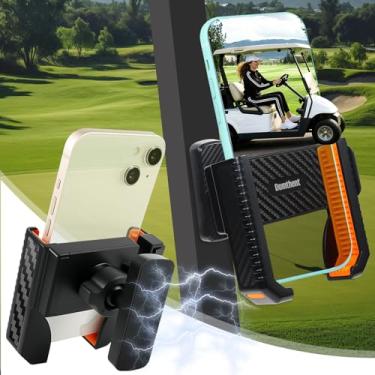 Imagem de Suporte de telefone magnético para carrinho de golfe para EZGO, Club Car, Yamaha, serve para iPhone Samsung Pixel e mais, ímãs N52 8x, uso com uma mão, rotação de 360°, acessórios de golfe presente