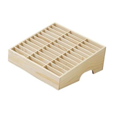 Imagem de SiaBiced Organizador de mesa para celular, organizador de escritório e material escolar com 36 compartimentos para reuniões e escritórios, Madeira
