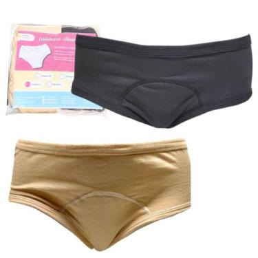 Imagem de Calcinha Algodão Absorvente Proteção Contra Escapes Xixi 2un - Minha E