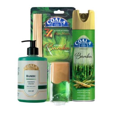 Imagem de Kit Coala Essências Bambu Sabonete Líquido 500ml , Difusor 100ml e Aer