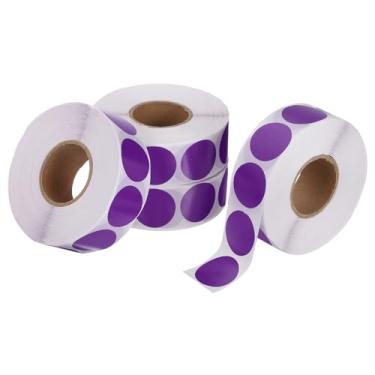 Imagem de PATIKIL 4000 peças de adesivos coloridos de 4 rolos, adesivos circulares de 1,9 cm, etiqueta de codificação para escritório, negócios, quintal, venda de garagem, decoração de casa, roxo