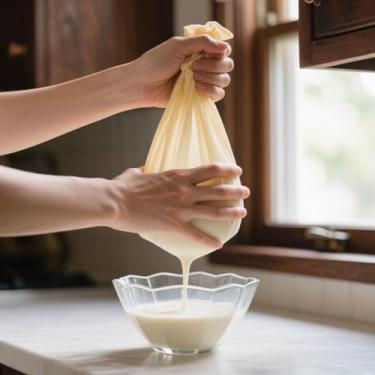 Imagem de Gaze ultrafina de algodão cru grau 100 – 76 x 76 cm, pacote com 4 | Musselina multiuso reutilizável para coar (partículas finas), sucos, fazer queijo, artesanato e cozinhar | Bordas pré-cortadas e com