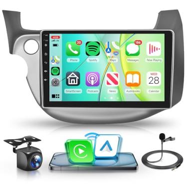 Imagem de [4G + 64G] Rádio estéreo para carro Android para Honda Fit 2008 2009 2010 2011 2012 2013 com chip Qual-comm Snapdragon, Carplay Android Auto, rádio IPS touchscreen de 10,1 polegadas para Honda, câmera