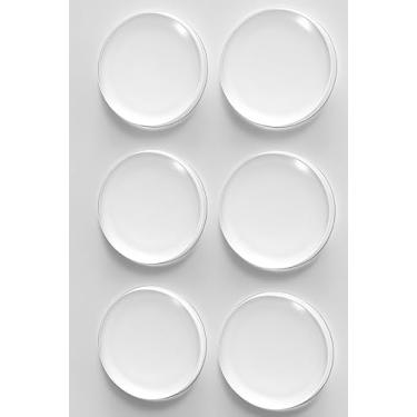 Imagem de Rolhas de porta para parede, pacote com 6 transparentes, solução reutilizável autoadesiva para impedir danos na parede e ruído de portas, geladeiras e em sua casa ou escritório, durável absorvente de