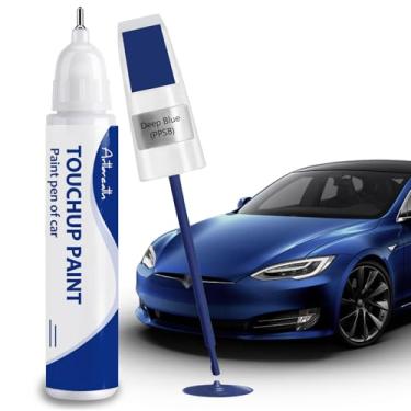 Imagem de Deep Blue Metallic(PPSB) Tinta de retoque para Tesla Car Paint Pen Repair Scratch Two-In-One Touch Up Paint Caneta automotiva para Tesla Model Y/3/X/S