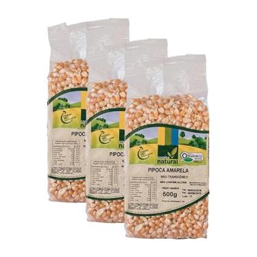 Imagem de Kit 3X: Milho de Pipoca Amarela Orgânico Coopernatural 500g
