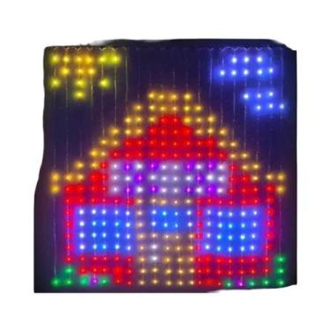 Imagem de Luzes De Cortina Inteligentes RGB 800 LED Com Controle Remoto Por Apli