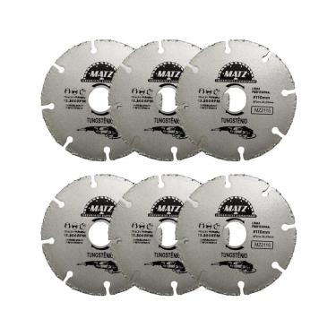 Imagem de Kit 6 Disco Segmentado Tungstênio Esmerilhadeira 110X22,23Mm