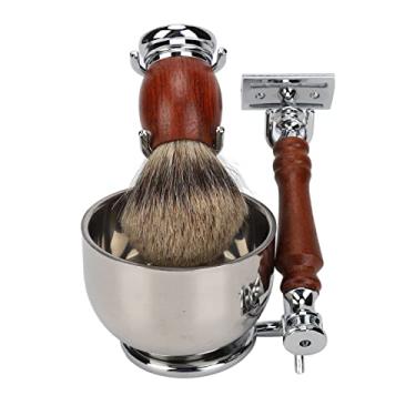 Imagem de Semme Kit de Cuidados de Barbear Masculino Com Lâminas de Reposição Conjunto Manual de Escova e Faca para Aparador de Barba Ferramentas de Limpeza Premium para Uso Doméstico Juba de