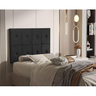 Imagem de Painel de Cama Solteiro 0,90 Ferri cor Preto - Comprar Móveis em Casa