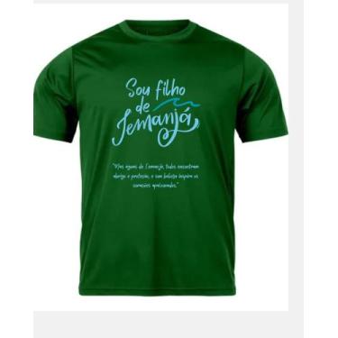 Imagem de Camiseta Sou Filho De Iemanjá 100% Algodão Unissex - kyros, Verde, M