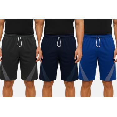 Imagem de Kit Bermuda Masculina Helanca Esportiva Confortável Secagem Rápida - S