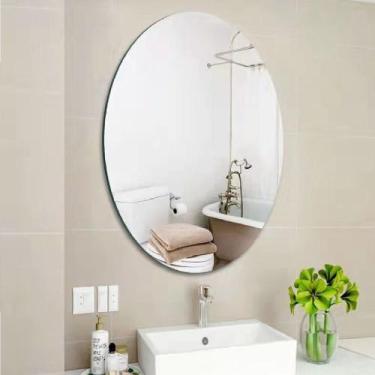 Imagem de Espelho Decorativo Oval em Acrílico Flexível banheiro Sala Quarto - Ar