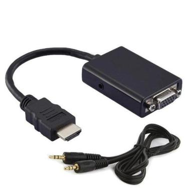 Imagem de Cabo Adaptador HDMI Macho para VGA Fêmea + P2 MD9 - 7108-Unissex