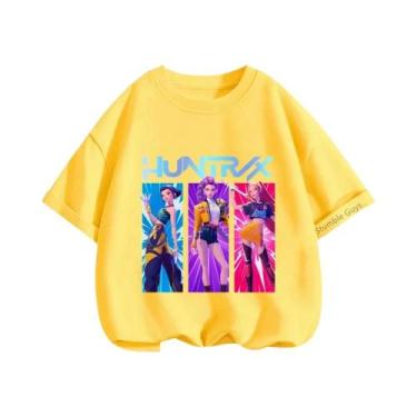 Imagem de Kpop Demon Hunters Camiseta infantil manga curta moda casual verão men
