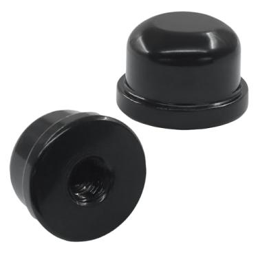 Imagem de Rierdge Pacote com 2 acabamentos de lâmpada de metal - Puxador decorativo de bronze clássico para harpa de suporte de abajur, rosca 1/4-27, para candeeiros de mesa, luminárias de chão e casa (preto)