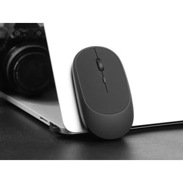 Imagem de Mouse sem fio portátil de 2,4 G com receptor USB, 4 botões, mouse fino ergonômico para Windows Laptop e Desktop Office, Plug and Play, mouse de computador sem fio