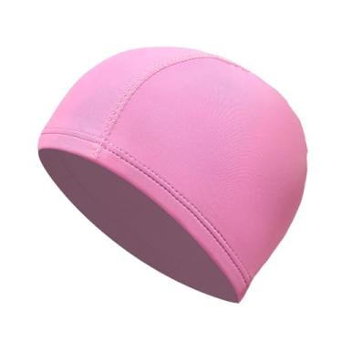 Imagem de Generic Touca de Natação em Tecido, Touca de Banho Portátil, Ajustável para Cabelos Longos e Curtos, Unissex, Respirável, Ideal para Piscina e Férias, Rosa