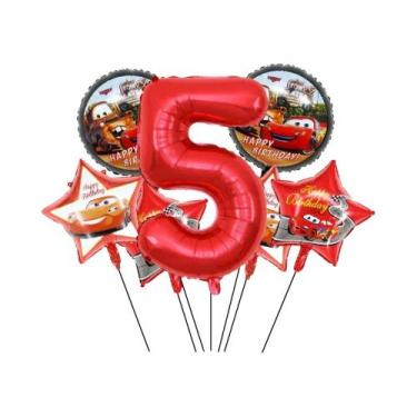 Imagem de Conjunto De Balões De Folha Do Lightning McQueen Para Decoração De Fes