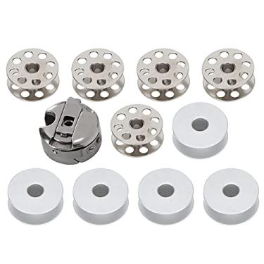 Imagem de Acouto Conjunto de Caixa e Bobina de Metal para Pés, Acessórios de Máquina de Costura Industrial, Alumínio Leve e Ferro à Prova de 10 Peças