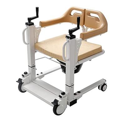 Imagem de Elevador de pacientes idosos para casa, elevador de transferência de transferência de paciente de enfermagem com assento dividido de 180° cadeira de banheiro cabeceira com balde 122,5 kg cadeira de