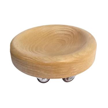 Imagem de YIJU Rolo de Exercícios para os Pés com Placa Deslizante em Madeira Maciça para Melhorar a Flexibilidade - Equipamento de Treinamento para Pernas com Rodas