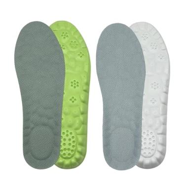 Imagem de 2 pares de palmilhas Steppr para mulheres e homens, tamanho ajustável, espuma viscoelástica 4D, palmilha confortável com suporte de arco, inserções de amortecimento para fascite plantar em gel para