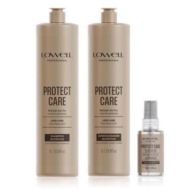 Imagem de Lowell Protect Care Shampoo 1lt Condicionador 1000ml e Oleo 30ml