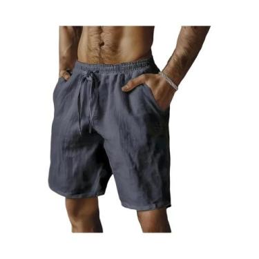 Imagem de Bermudas Masculinas Leves E Respiráveis De Cor Sólida Para O Verão, Ca