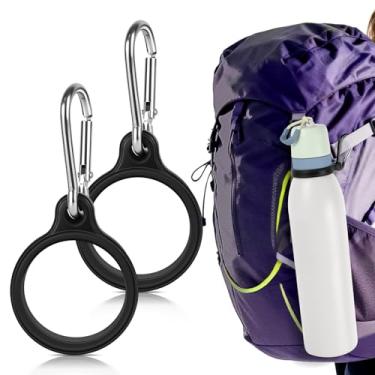 Imagem de Clipe de garrafa de água com mosquetão, compatível com Owala Freesip Twist 510 g/680 g, silicone durável, boca pequena, suporte seguro para pendurar garrafa de água para caminhadas ao ar livre