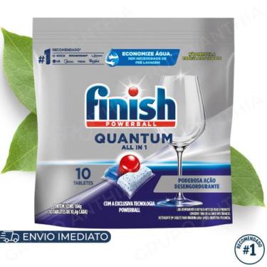 Imagem de Finish Detergente em Tablete para Lava Louças 10tabs Original Limpeza 