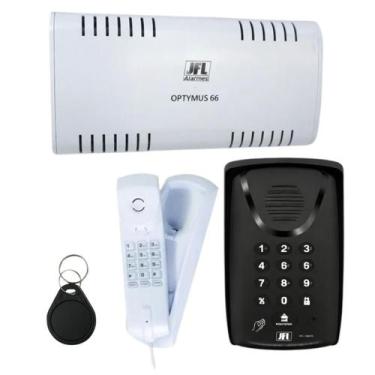 Imagem de Kit Porteiro Eletrônico Optymus 66, Teclado Numérico com 56 interfones