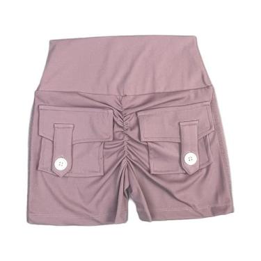 Imagem de Shorts Fitness Femininos Com Efeito Levanta Bumbum, Estilo Cargo, Seca