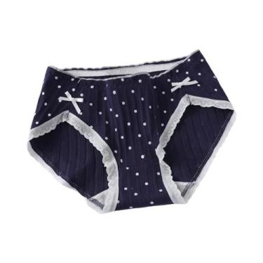 Imagem de Calcinhas De Algodão Para Meninas Com Estampa De Laço, Respiráveis, Le