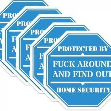 Imagem de Sinal de aviso de segurança: 5 unidades/lote, PVC, 15x15cm, protegido 