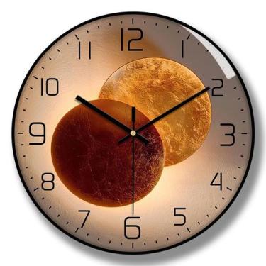 Imagem de Relógio de parede moderno abstrato de 30 cm de plástico silencioso e n