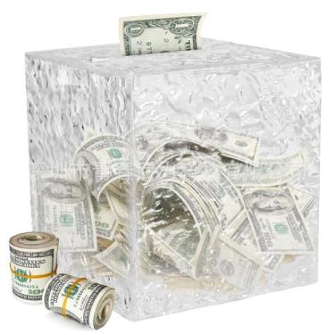 Imagem de Depósito transparente unidirecional com textura de cristal em cubo par