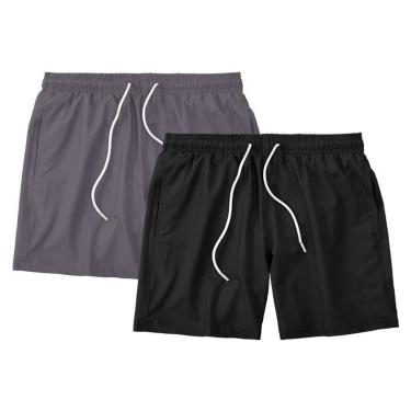 Imagem de Kit 2 Shorts Masculino Liso Básico Bermuda Tactel Água Praia Treino Academia Corrida-Masculino